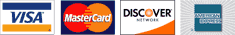 VISA, MasterCard, Discover and American Express icons