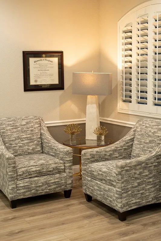Two single sofas in lobby
