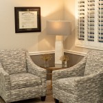 Two single sofas in lobby