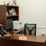 Consult room desk front view