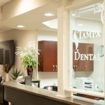Side view of front desk